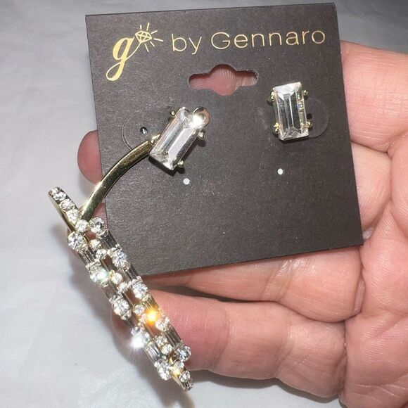 G by Gennaro Stud Earring With Ear Cuff Jacket - Picture 4 of 5